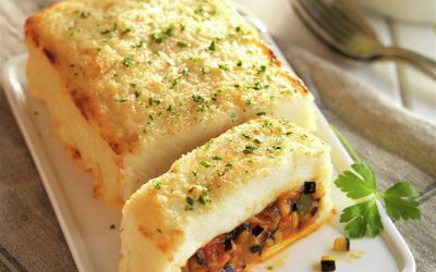 Receta de enero: Pastel de patata con berenjena y pisto